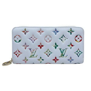 Louis Vuitton LV Garden Monogram Zippy Wallet White Multicolor Long